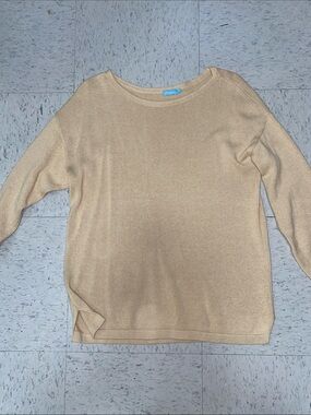 J. McLaughlin Light Camel Crewneck Sweater size medium women M